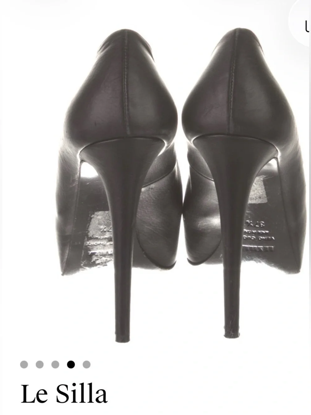 Le Silla Black Leather Platform Stiletto Pumps Size 37.5 / US 7.5 Made in Italy